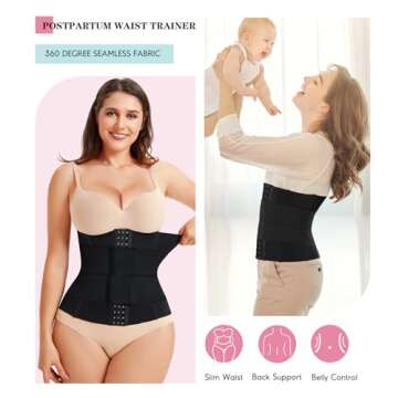 LODAY Waist Trainer Corset Shapewear Tummy Control Body Shaper Waist Cincher for Women Postpartum Be...