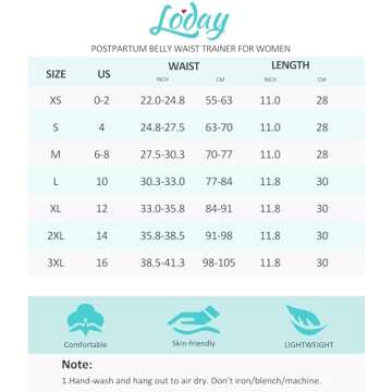 LODAY Waist Trainer Corset Shapewear Tummy Control Body Shaper Waist Cincher for Women Postpartum Belly Band Wrap(M,Black(hook and adjustable belt))