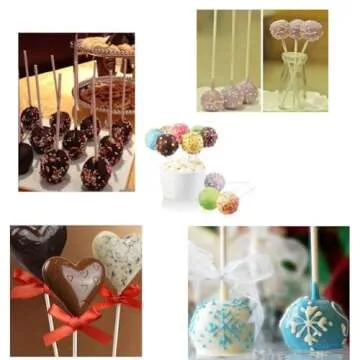 COOLAKE Lollipop Sticks Cake Pop Sticks 100 Pack 6 Inch Candy Making Sucker Sticks for Cake Topper, DIY Homemade Fruit Candy, Chocolate