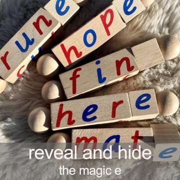 Montessori Silent E Reading Blocks - Fun Phonics Learning Toy