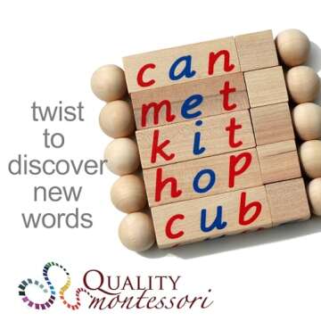 Montessori Silent E Reading Blocks - Fun Phonics Learning Toy