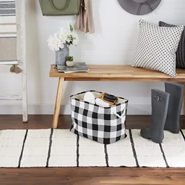 DII Buffalo Check Medium Storage Bin with Handles