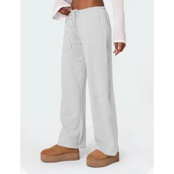 Ugerlov Women's Stylish Wide Leg Striped Pants for Summer