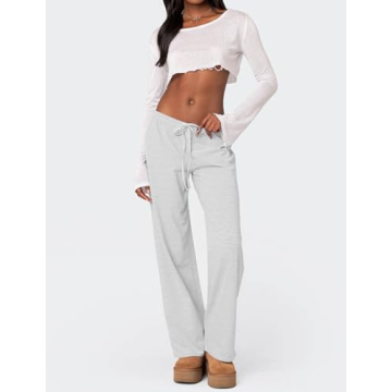 Ugerlov Women's Stylish Wide Leg Striped Pants for Summer