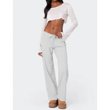 Ugerlov Women's Stylish Wide Leg Striped Pants for Summer