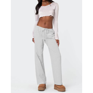 Ugerlov Women's Stylish Wide Leg Striped Pants for Summer