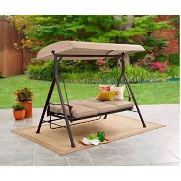 Mainstay 3 Seat Porch & Patio Swing - Stylish and Durable Outdoor Seating