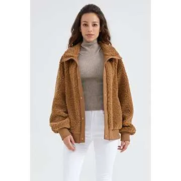 Orolay Women's Oversized Sherpa Fleece Jacket - Warm & Stylish