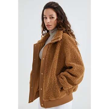 Orolay Women's Oversized Sherpa Fleece Jacket - Warm & Stylish
