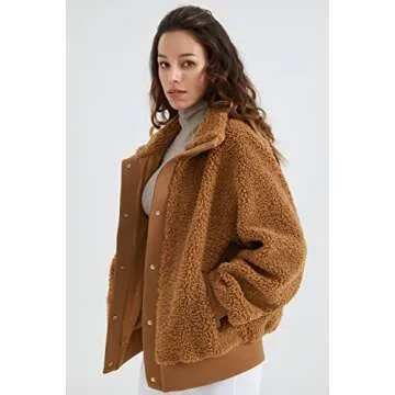 Orolay Women's Oversized Sherpa Fleece Jacket - Warm & Stylish