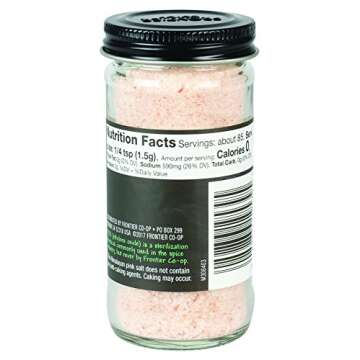 Frontier Co-op Fine Ground Himalayan Pink Salt, 4.48 Ounce Bottle, Hand-Mined, Kosher, Non Irradiated, Non ETO