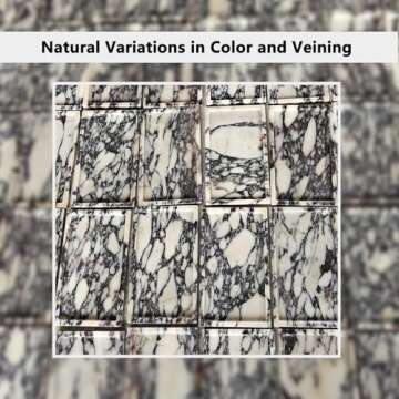 OAIQNUJ Natural Marble Vanity Tray Genuine Calacatta Viola Marble Storage Tray for Bathroom/Kitchen/Dresser (10" x 6")