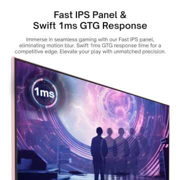 Pixio PX248 Wave Pink 24 inch 200Hz Refresh Rate FHD 1080p Resolution Fast IPS Panel 1ms GTG Response Time Pink Gaming Monitor with Adaptive Sync