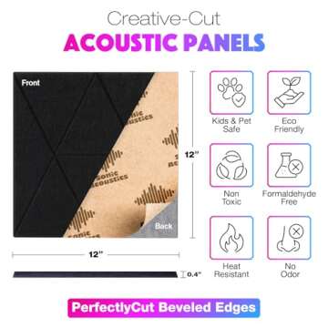 Self-Adhesive Acoustic Panels Pack – 18 High-Quality Sound Absorbing Panels