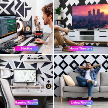 18 Pack Self-Adhesive Acoustic Panels for Sound Control