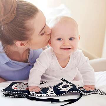 WESOTE Black and White Book for Baby High Contrast Newborn Tummy Time Toys for Infants 0-6 Months