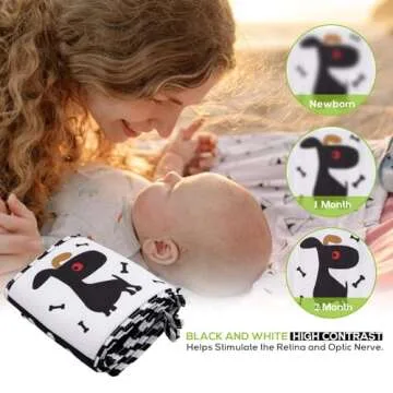 WESOTE Black and White Book for Babies 0-6 Months