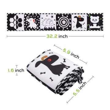 WESOTE Black and White Book for Baby High Contrast Newborn Tummy Time Toys for Infants 0-6 Months