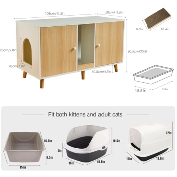 Modern Cat Litter Box Enclosure for Two Cats - Sleek Design
