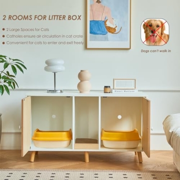 Modern Cat Litter Box Enclosure for Two Cats - Sleek Design