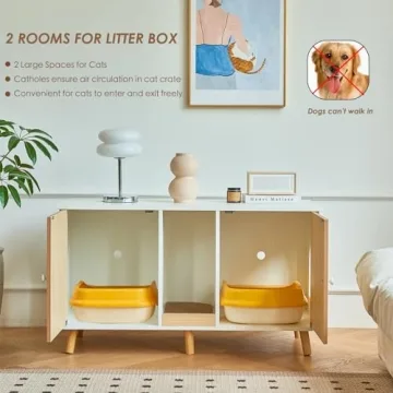 Modern Cat Litter Box Enclosure for Two Cats - Sleek Design
