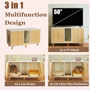 Modern Cat Litter Box Enclosure for Two Cats - Sleek Design