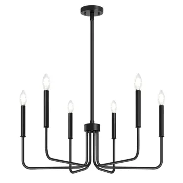 Black Farmhouse Chandelier 6-Light Modern Industrial Lighting