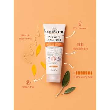 CURLSMITH - In-Shower Style Fixer - Vegan Extreme Hold Styling Gel for Dry, Wavy, Curly or Coily Hai...