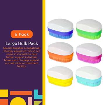 Special Supplies Wilbarger Method Therapy Sensory Brush Set, 6-Pack, Calming Occupational and Sensor...