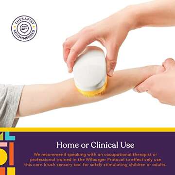 Special Supplies Wilbarger Method Therapy Sensory Brush Set, 6-Pack, Calming Occupational and Sensory Tools with Deep Pressure Massage, Large Oval Handle, Soft Bristles, Fun Colors