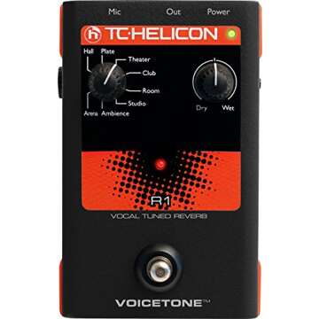 TC Helicon VOICETONE R1 Single-Button Stompbox for Studio-Quality Live Vocal Reverb