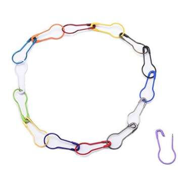 100 Pieces Metal Stitch Markers for Knitting, 0.87 Inch Colorful Bulb Stitch Markers, Assorted Pear Shaped Safety Pins for Crafting,Sewing Clothing and Crocheting.