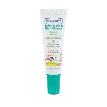 Dr. Talbot's Baby Toothpaste Naturally Inspired with Citroganix and Silicone Finger Gum Massager, Vanilla Milk Flavor