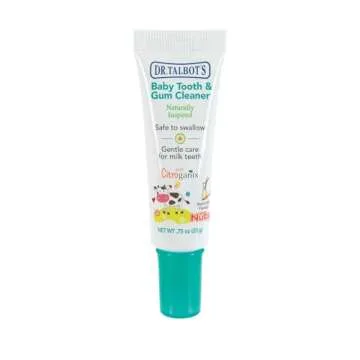 Dr. Talbot's Baby Toothpaste Naturally Inspired with Citroganix and Silicone Finger Gum Massager, Vanilla Milk Flavor