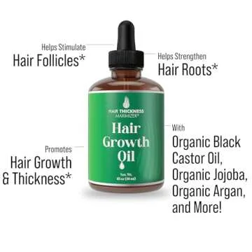 Hair Growth Oil for Women & Men. 10+ Ingredients to Strengthen & Hydrate Thinning, Dry Hair for a He...
