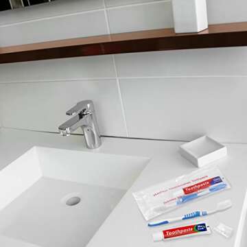 Disposable Toothbrushes with Toothpaste Individually Wrapped, Travel Kit whit Plastic Zip Bag,Toothbrush Head Cover, Bulk Toothbrush for Homeless,Travel,Shelter,Air Bnb,Hotel,Guest Apartment(20)