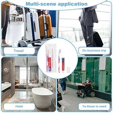Disposable Toothbrushes with Toothpaste Individually Wrapped, Travel Kit whit Plastic Zip Bag,Toothbrush Head Cover, Bulk Toothbrush for Homeless,Travel,Shelter,Air Bnb,Hotel,Guest Apartment(20)