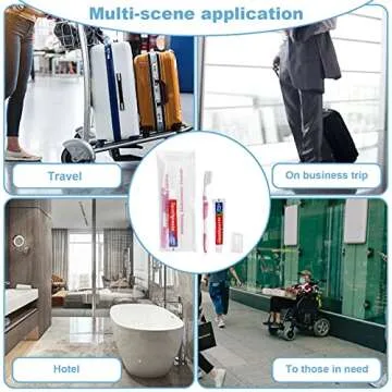 Disposable Toothbrushes with Toothpaste Individually Wrapped, Travel Kit whit Plastic Zip Bag,Toothbrush Head Cover, Bulk Toothbrush for Homeless,Travel,Shelter,Air Bnb,Hotel,Guest Apartment(20)