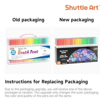 120 Colors Dual Tip Brush Marker Pens with 1 Coloring Book, Fineliner and Brush Dual Tip Markers Set...