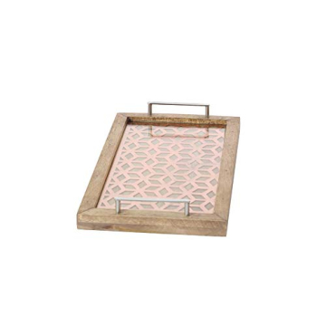 Deco 79 Modern Wood and Metal Serving Trays Set of 2