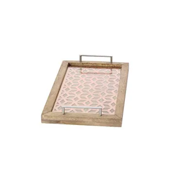 Deco 79 Modern Wood and Metal Serving Trays Set of 2