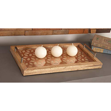 Deco 79 Modern Wood and Metal Serving Trays Set of 2