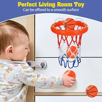 KSABVAIA Bath Basketball Hoop for Kids Ages 4-8