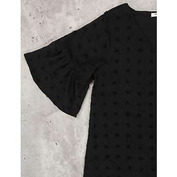 Blooming Jelly Womens White Dresses Short Sleeve V Neck Ruffle Cute Sun Dress Chiffon Flowy Shift Mini Dress