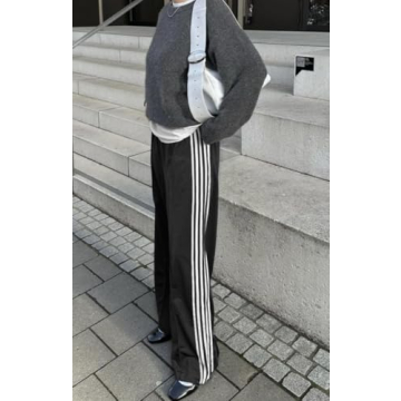 UAURORAO Y2K Wide Leg Track Pants for Stylish Comfort