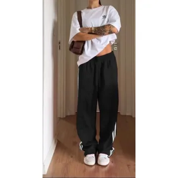 UAURORAO Y2K Wide Leg Track Pants for Stylish Comfort