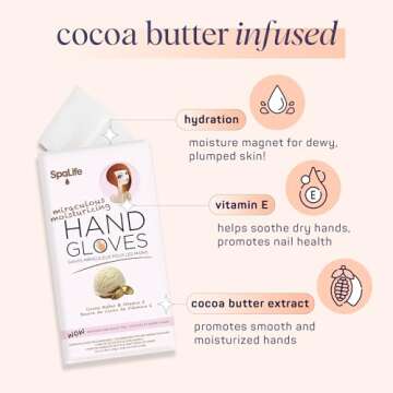 SpaLife Moisturizing Hand Gloves and Foot Sockies Bundle - 4 Hand Gloves & 4 Foot Sockies Set for Hy...