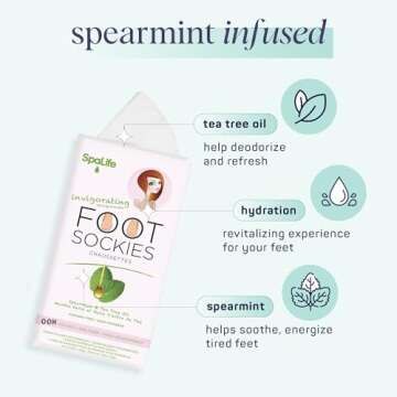 SpaLife Moisturizing Hand Gloves and Foot Sockies Bundle - 4 Hand Gloves & 4 Foot Sockies Set for Hydrating Dry, Cracked Hands and Feet - Repairing Skincare Mini Gift Set