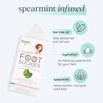 SpaLife Moisturizing Hand Gloves and Foot Sockies Bundle - 4 Hand Gloves & 4 Foot Sockies Set for Hydrating Dry, Cracked Hands and Feet - Repairing Skincare Mini Gift Set