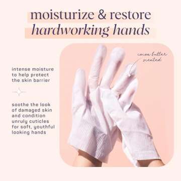 SpaLife Moisturizing Hand Gloves and Foot Sockies Bundle - 4 Hand Gloves & 4 Foot Sockies Set for Hydrating Dry, Cracked Hands and Feet - Repairing Skincare Mini Gift Set